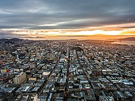 舊金山,日落,城市
