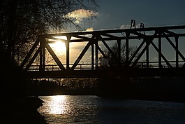 橋,水域,河