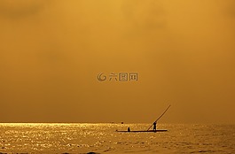 海洋,橙色,水