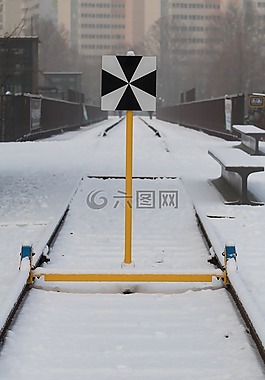 冬季,雪,鐵路軌道