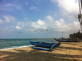 东部沿海海滩,下午视图,斯里兰卡