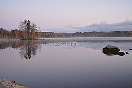 湖,秋,芬蘭