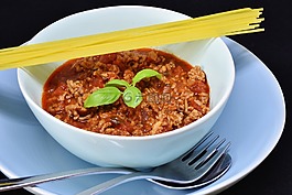 意大利面,肉醬,碎的肉