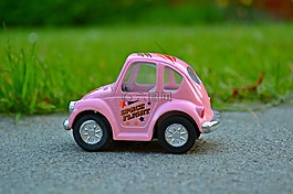 汽車(chē),微型,粉紅色