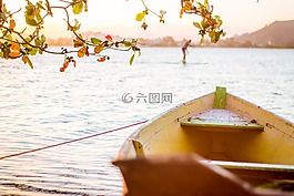 太阳,船,橙色