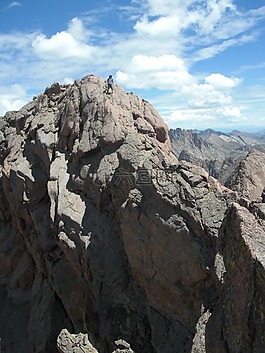 攀登,山,走