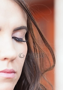 縱向,睫毛,臉