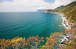 利古里亚,海岸线,全景图
