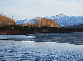 春天,湖,冰