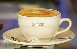 咖啡,杯,熱奶咖啡