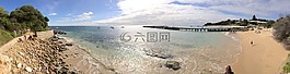 海洋,全景图,海