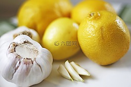 大蒜,檸檬,水果