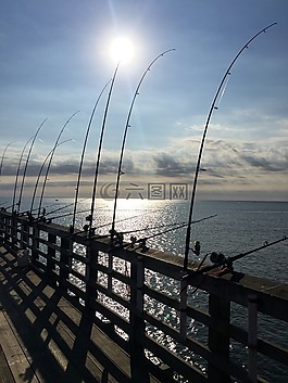 海灘,碼頭,海