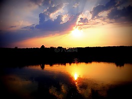 日落,太陽,天空