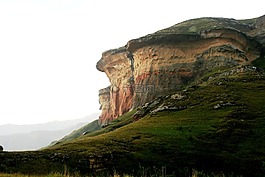 地下廠房巖壁,砂巖,金桃紅色泥土顏色