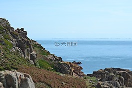 海景,球衣,巖