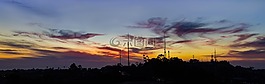 全景,橙云,日落
