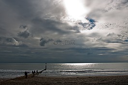 海景,海灘,陽光