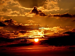 日落,天空,太陽