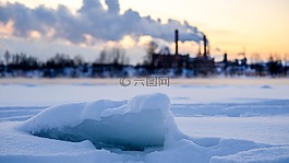 雪,冬季,全景