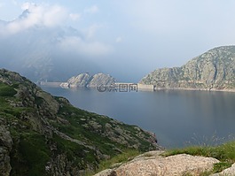 湖,水庫,山