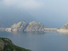 湖,水庫,山