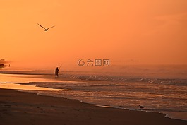 漁,海洋,側(cè)影