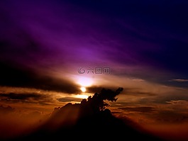 天空,云,日落