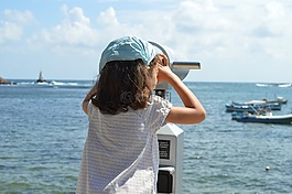 孩子,夏天,查看