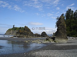 紅寶石,海灘,奧林匹克國家公園
