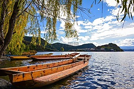 蓝天,白云,山
