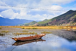 蓝天,白云,山