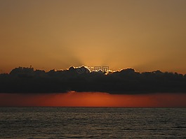 日落,海,黎明