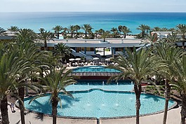 酒店,陽臺,池