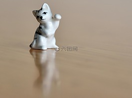 porzelanfigur,貓,關閉