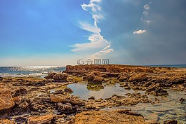 巖質(zhì)海岸,海,天空