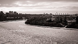 河,冰,橋