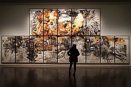 博物館,展覽,背影