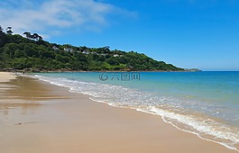 海滩,康沃尔,海岸