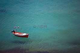 船,汽艇,灣