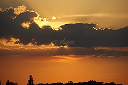 太陽,日落,云