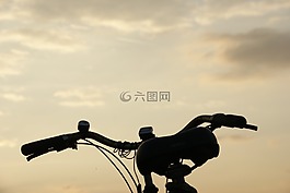 天空,自行車,背光