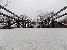 橋,雪,走道