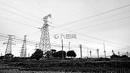 高壓線塔,黑白,風(fēng)景
