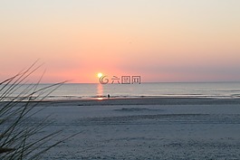 海灘,沙丘,云
