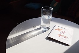 玻璃,杯水,太陽