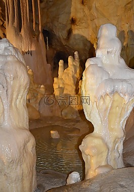 石形成,湖,水滴