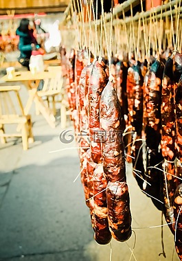 香肠,串,绳子