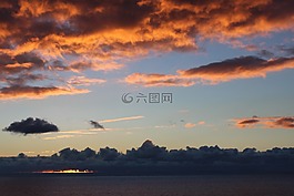 日落,粉红色,橙色