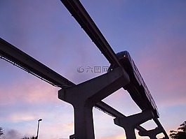 沖繩,單軌鐵路,日落